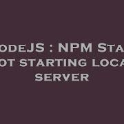 Nodejs Npm Start Not Starting Local Server Hey Delphi