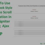 Create Infinite Scroll Pagination In Codeigniter Using Ajax By Unknown Tech Unknown Tech