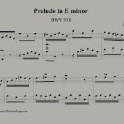 Prelude In E Minor Bwv 938