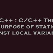 C C C The Purpose Of Static Const Local Variable Hey Delphi