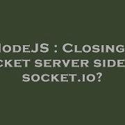 Nodejs Closing A Socket Server Side On Socket Io Hey Delphi