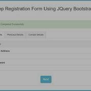 Multi Step Registration Form Using Jquery Bootstrap In Php