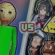 Level Up Baldi Until He Loses Baldi Vs Yandere Chan Slender Man Bill Cipher Baldi S Basics Meme