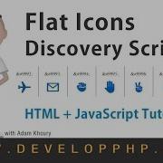 Flat Icons Html Code Symbols Discovery Javascript