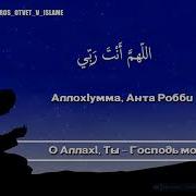 Аллохумма Анта Робби