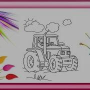 Раскраска Синий Трактор Blue Tractor Coloring Page