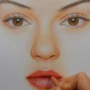 Timelapse Drawing Coloring Realistic Eyes Nose And Lips With Colored